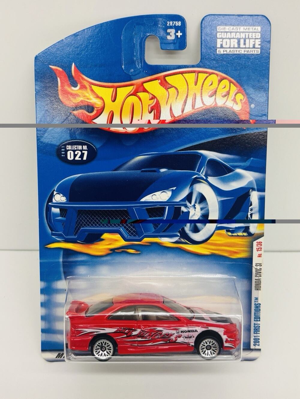 Hot Wheels Honda Civic SI Red LW Variant 2001 First Editions w/ Protector